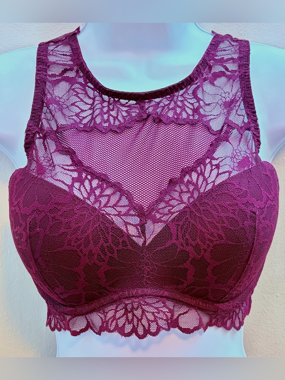 Victoria's Secret Plum Lace High-Neck Bralette